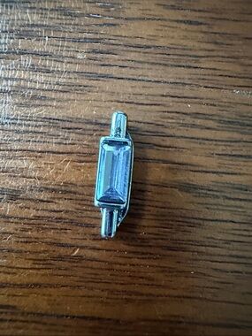 Keep Collective February Rectangular Amethyst Crystal Silver Tone Charm